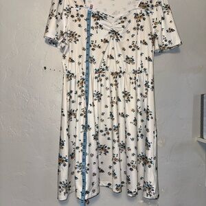 SHEIN White Floral Midi Dress NWOT
